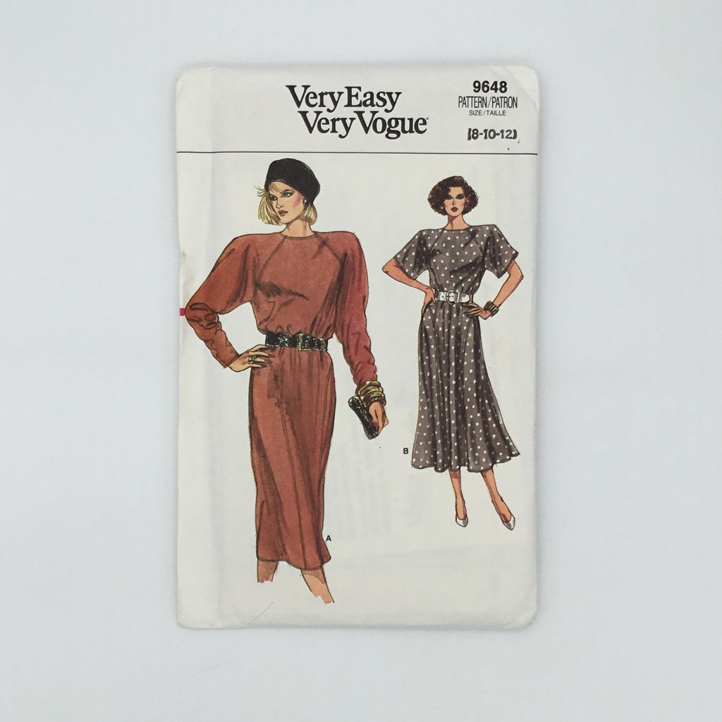 Vogue 9648 (1986) Dress with Sleeve and Style Variations - Vintage Uncut Sewing Pattern