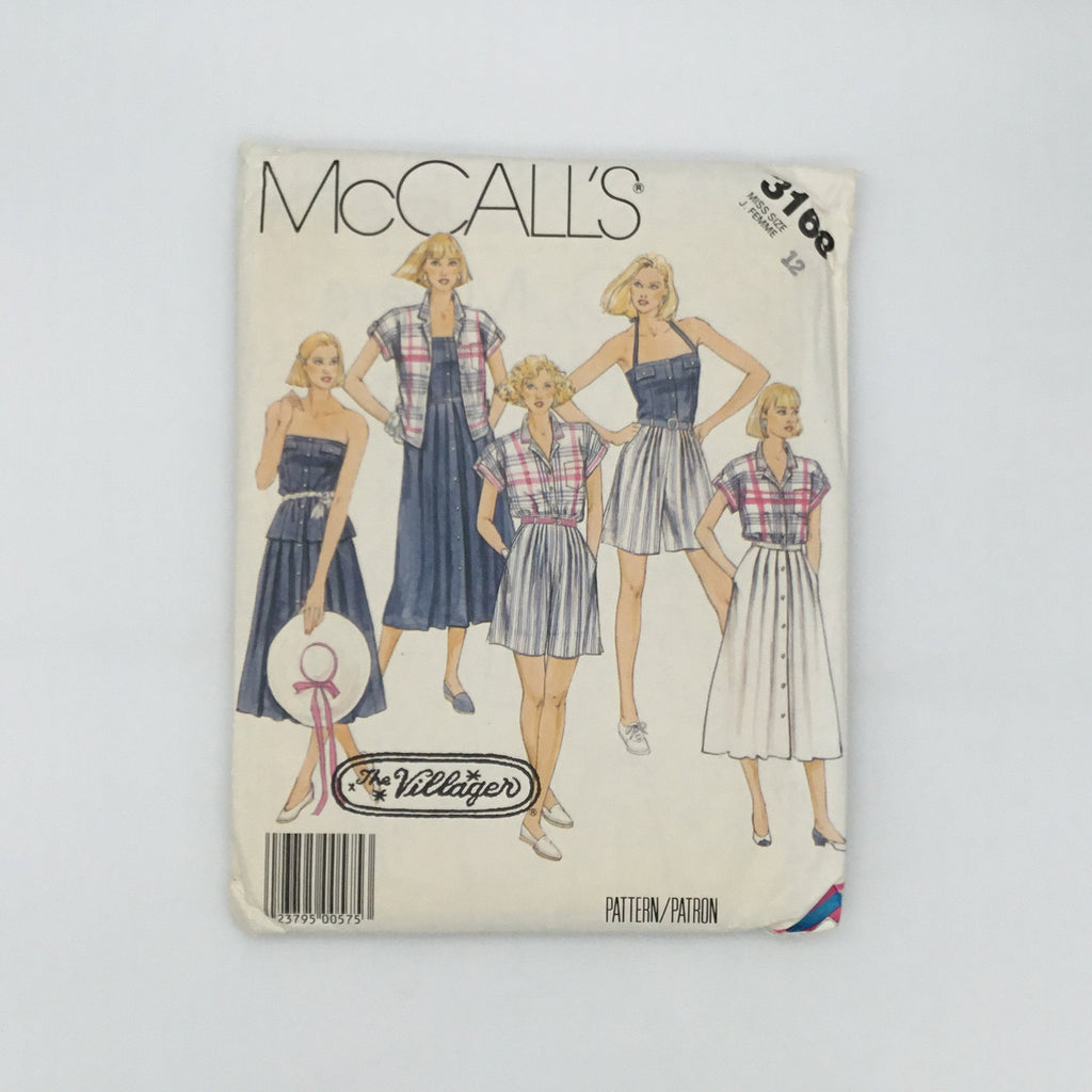 McCall's 3168 (1987) Shirt, Camisole, Skirt, and Shorts - Vintage Uncut Sewing Pattern