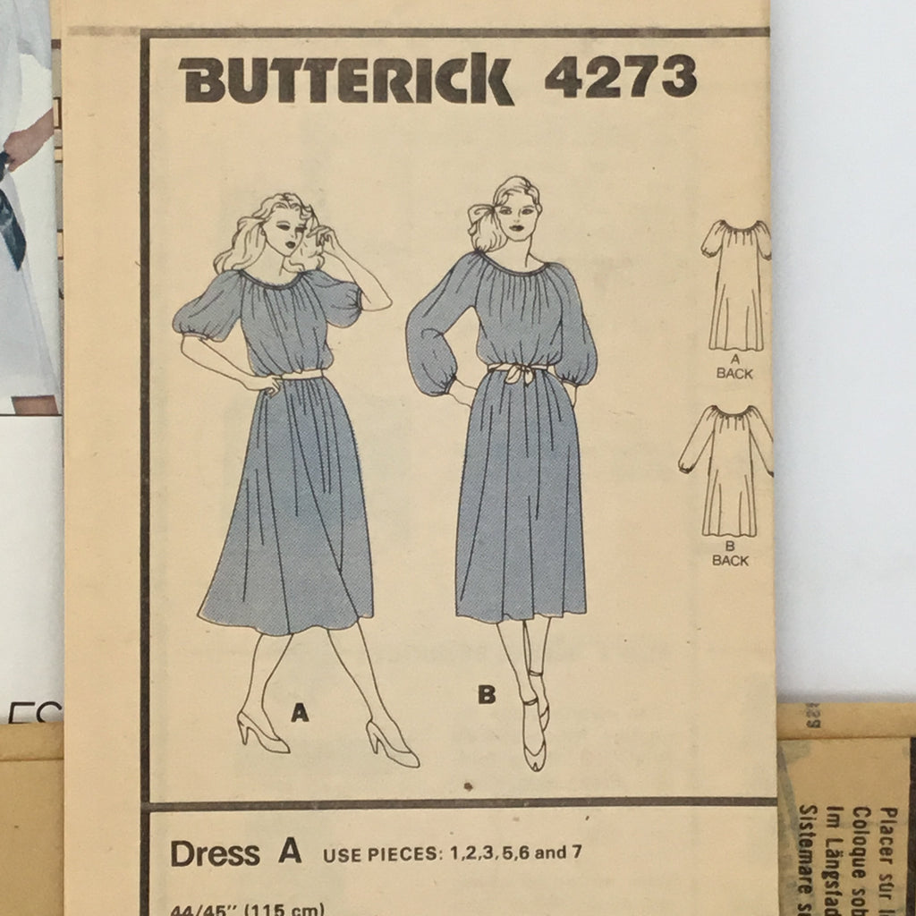 Butterick 4273 Dress with Sleeve Variations - Vintage Uncut Sewing Pattern