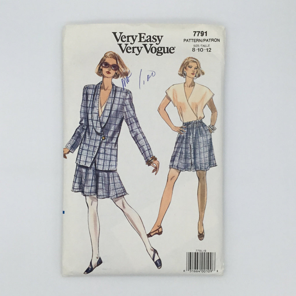 Vogue 7791 (1990) Jacket, Top, and Shorts - Vintage Uncut Sewing Pattern