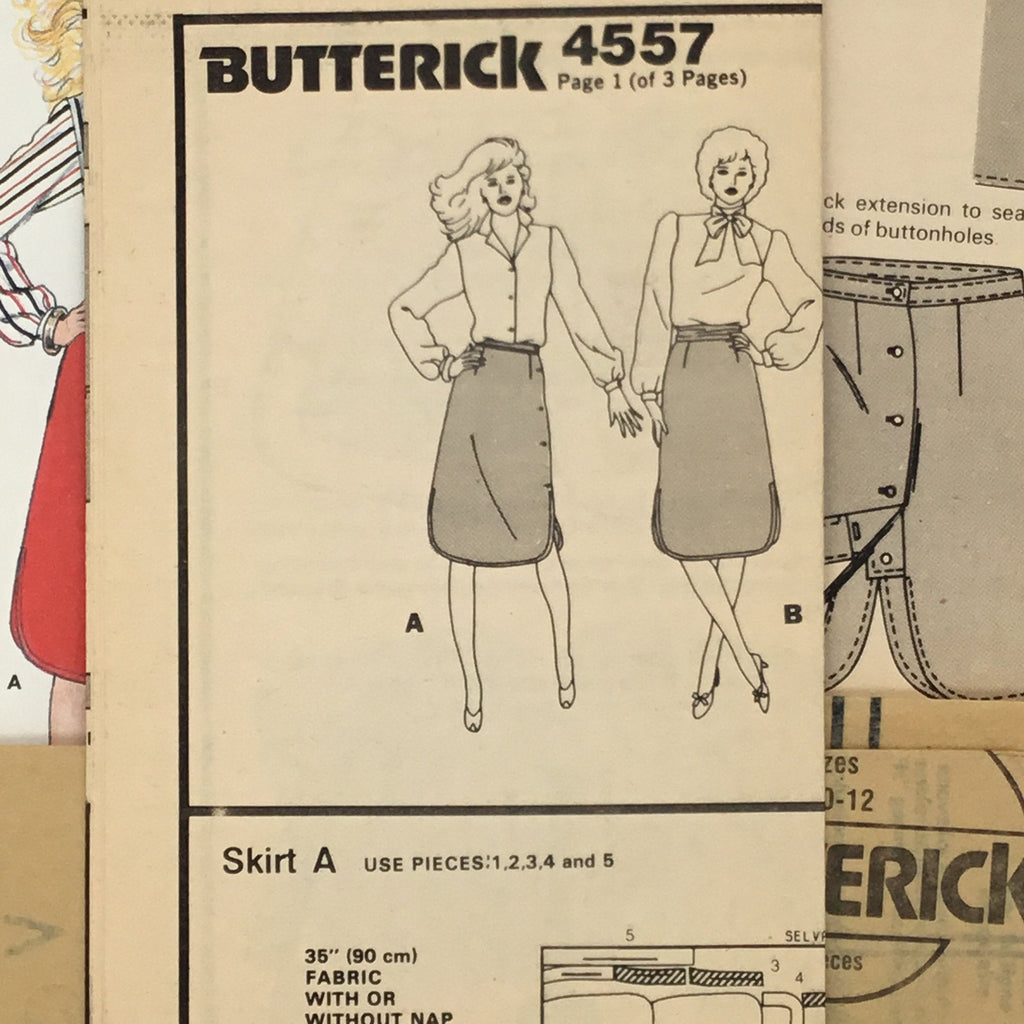 Butterick 4557 Skirt with Style Variations - Vintage Uncut Sewing Pattern