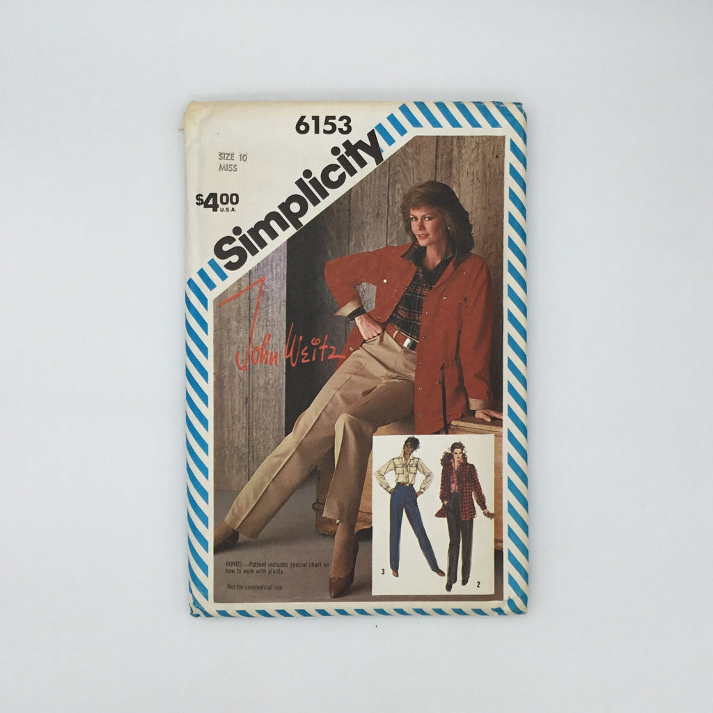 Simplicity 6153 (1983) Jacket, Pants, and Shirt - Vintage Uncut Sewing Pattern