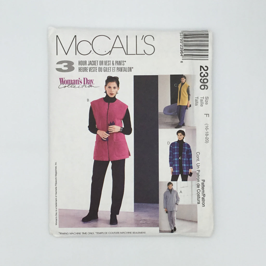 McCall's 2396 (1999) Jacket, Vest, and Pants - Vintage Uncut Sewing Pattern