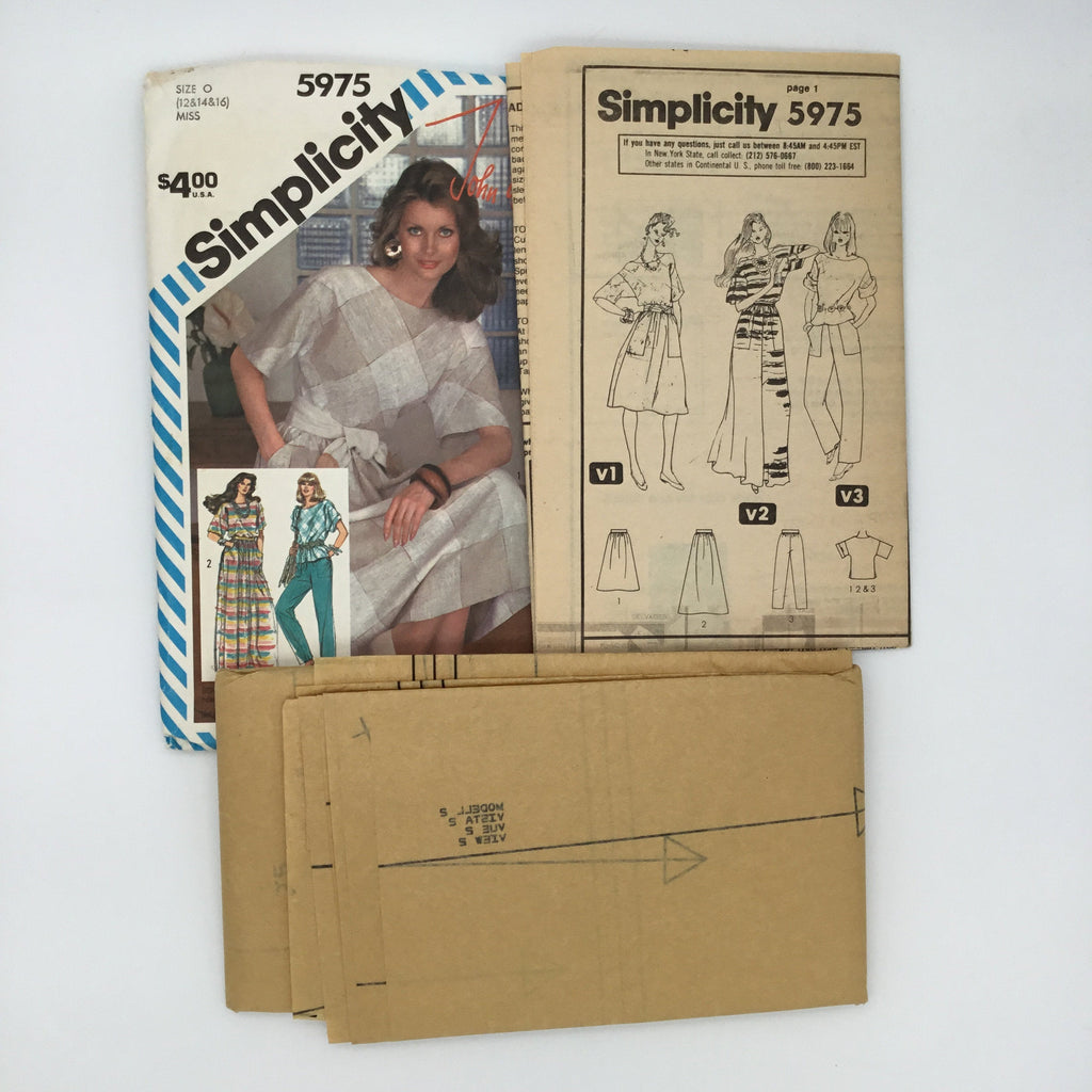 Simplicity 5975 (1983) Top, Pants, and Skirt with Length Variations - Vintage Uncut Sewing Pattern