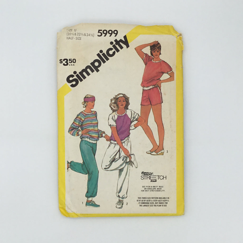 Simplicity 5999 (1983) Top, Pants, and Shorts - Vintage Uncut Sewing Pattern