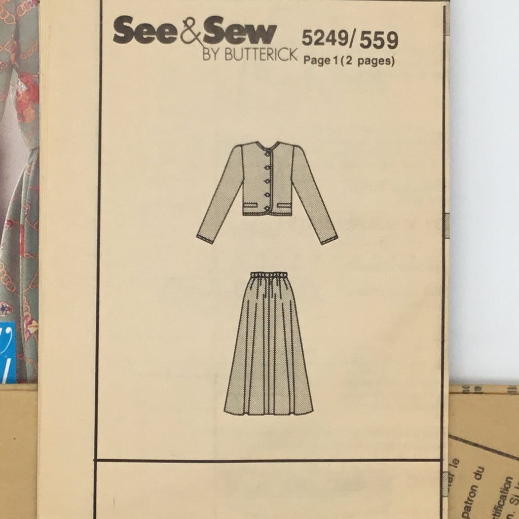 Butterick 5249 (1990) Top and Skirt - Vintage Uncut Sewing Pattern