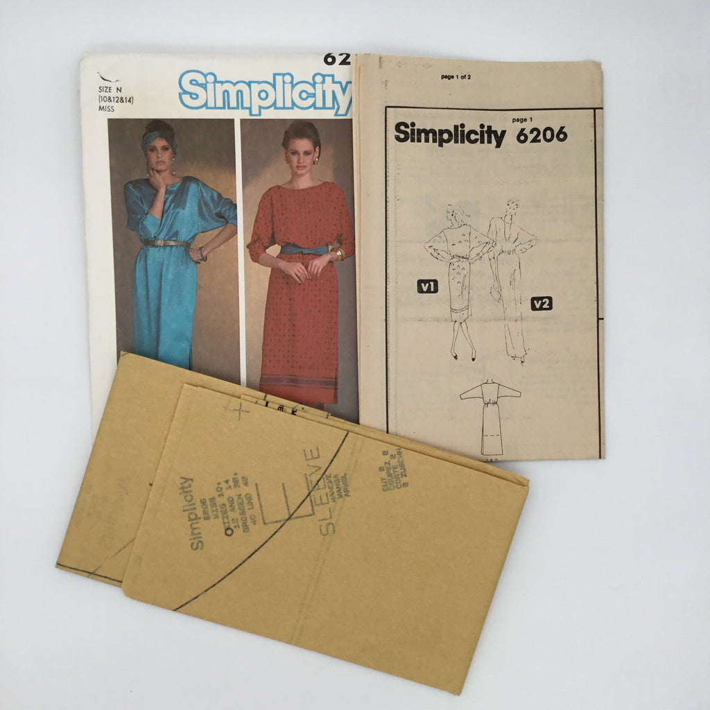 Simplicity 6206 (1984) Dress with Length Variations - Vintage Uncut Sewing Pattern