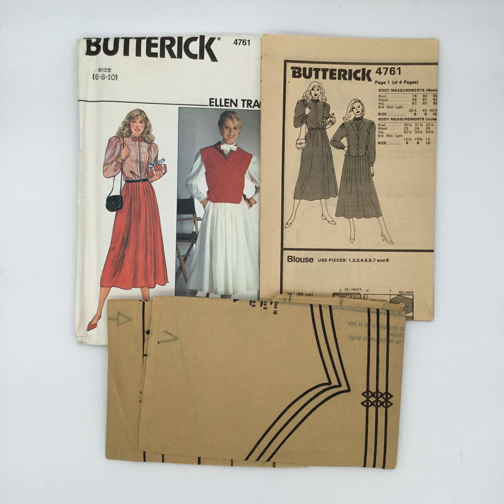 Butterick 4761 Vest, Blouse, and Skirt - Vintage Uncut Sewing Pattern