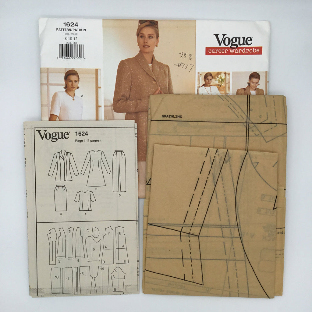 Vogue 1624 (1995) Jacket, Dress, Top, Skirt, and Pants - Vintage Uncut Sewing Pattern