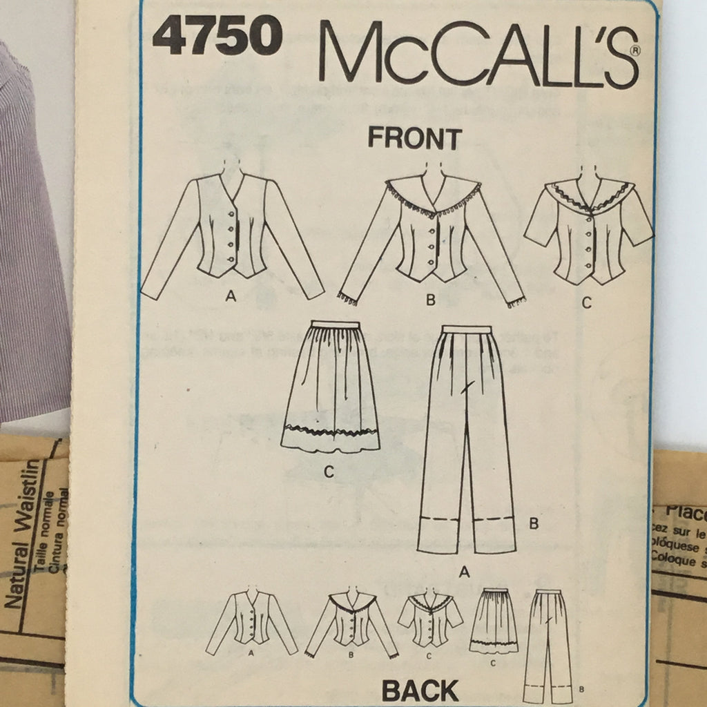 McCall's 4750 (1990) Jacket, Skirt, and Pants - Vintage Uncut Sewing Pattern