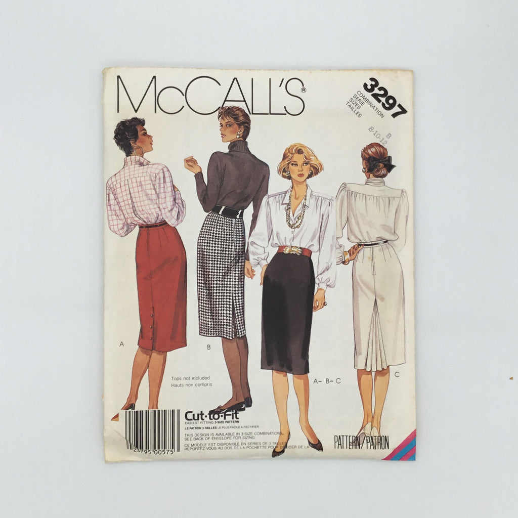McCall's 3297 (1987) Skirt with Style Variations - Vintage Uncut Sewing Pattern