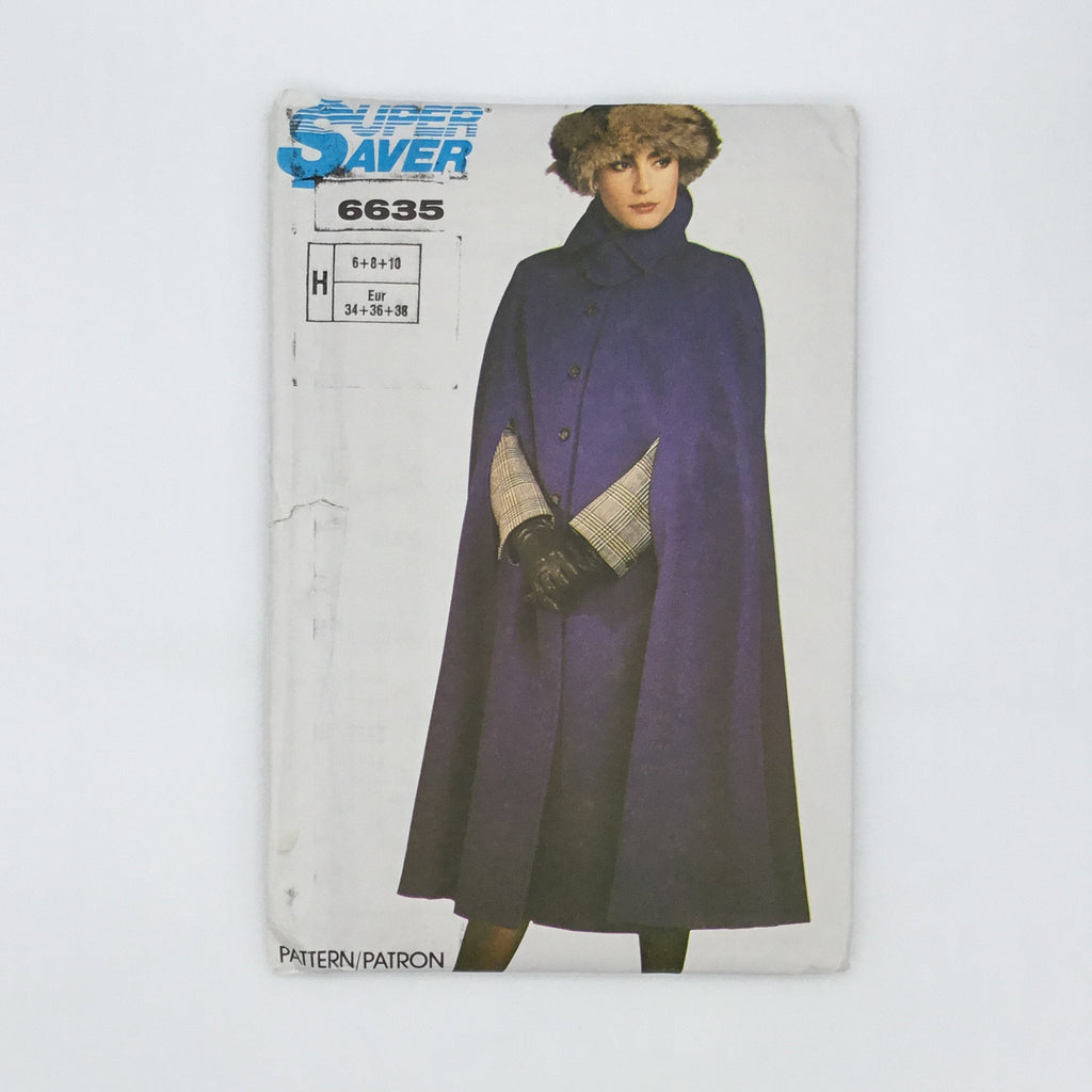 Simplicity 6635 (1985) Cape - Vintage Uncut Sewing Pattern