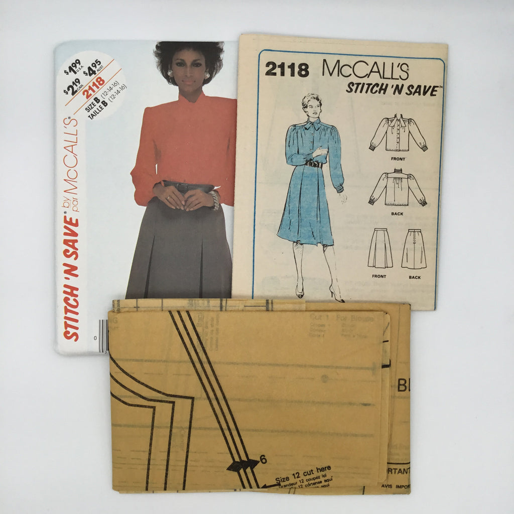 McCall's 2118 (1985) Blouse and Skirt - Vintage Uncut Sewing Pattern