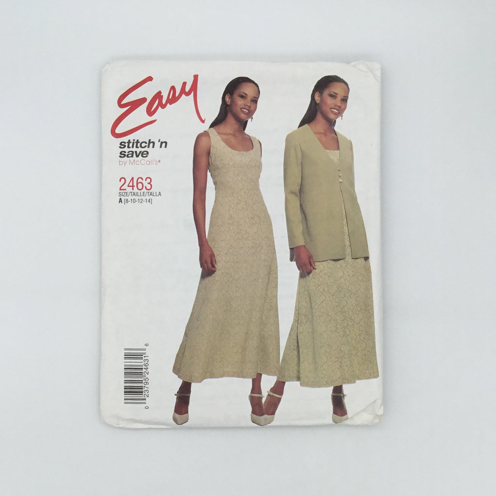 McCall's 2463 (1999) Dress and Jacket - Vintage Uncut Sewing Pattern