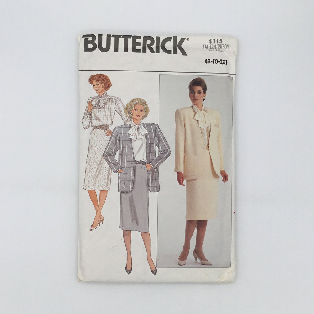Butterick 4115 (1986) Jacket, Skirt, and Blouse - Vintage Uncut Sewing Pattern