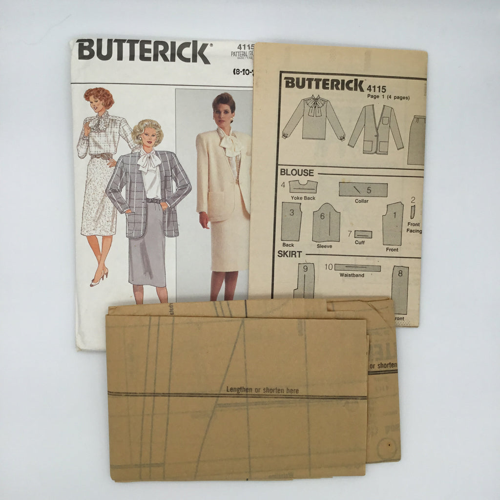Butterick 4115 (1986) Jacket, Skirt, and Blouse - Vintage Uncut Sewing Pattern