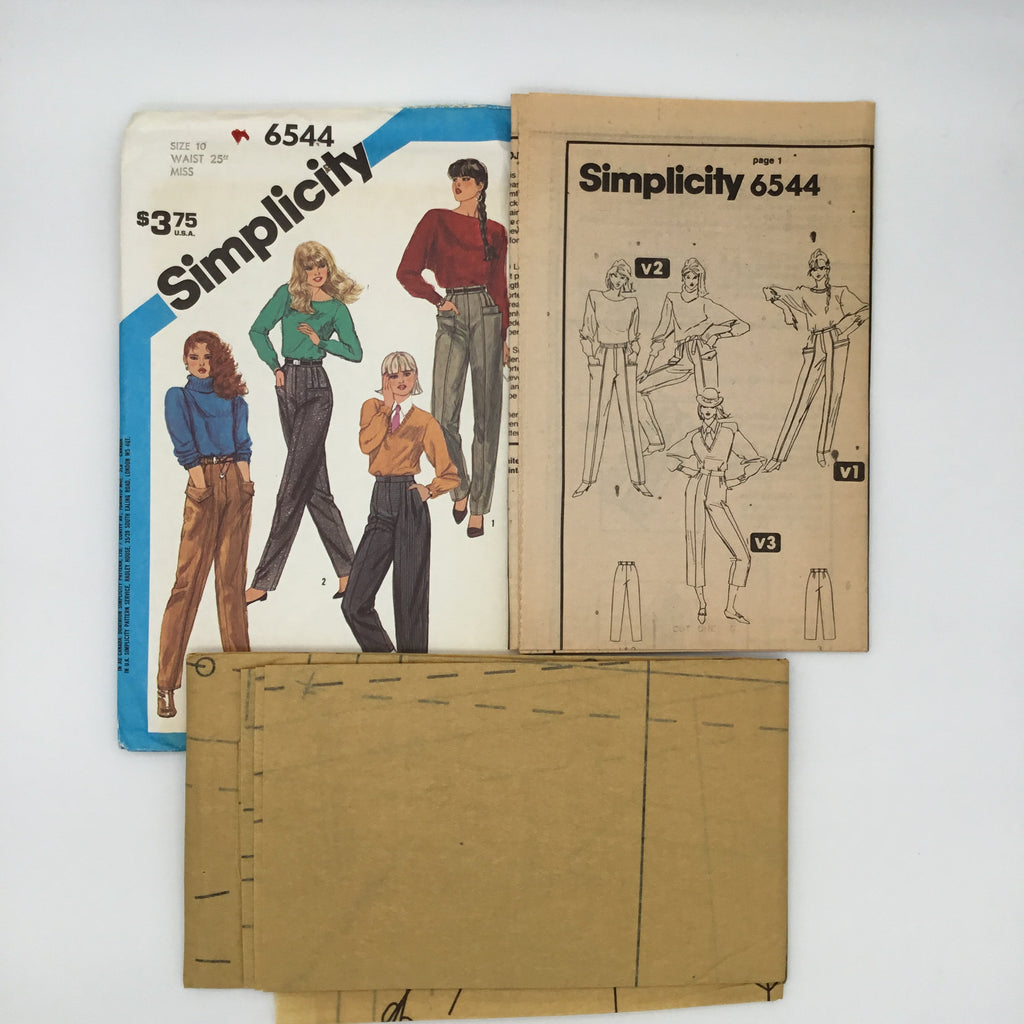 Simplicity 6544 (1984) Pants with Length Variations - Vintage Uncut Sewing Pattern