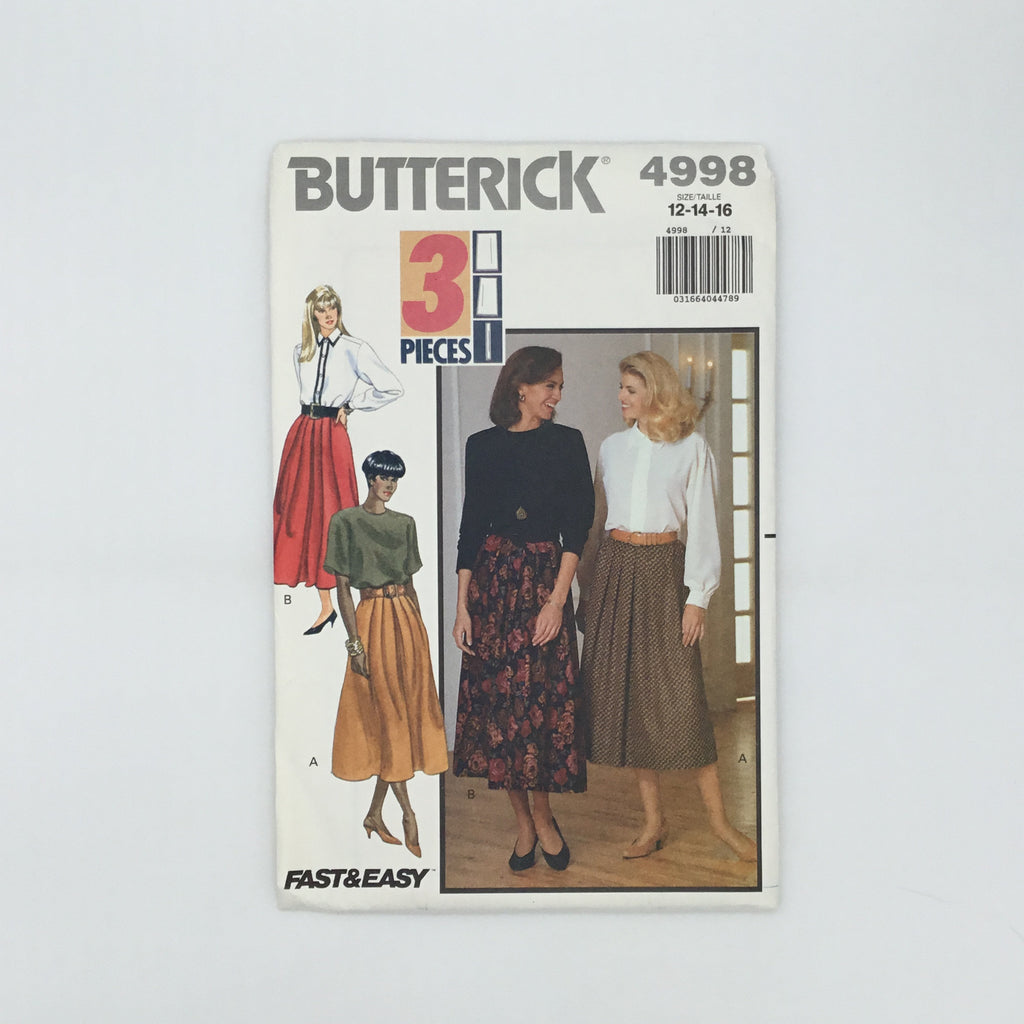 Butterick 4998 (1990) Skirt - Vintage Uncut Sewing Pattern