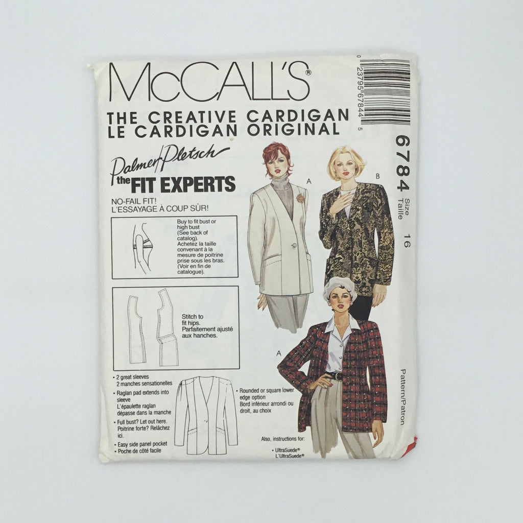 McCall's 6784 (1993) Cardigan - Vintage Uncut Sewing Pattern