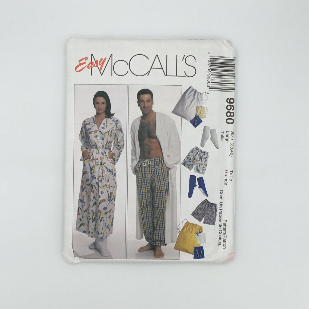 McCall's 9680 (1998) Robe, Pajama Pants, and Pajama Shorts - Vintage Uncut Sewing Pattern