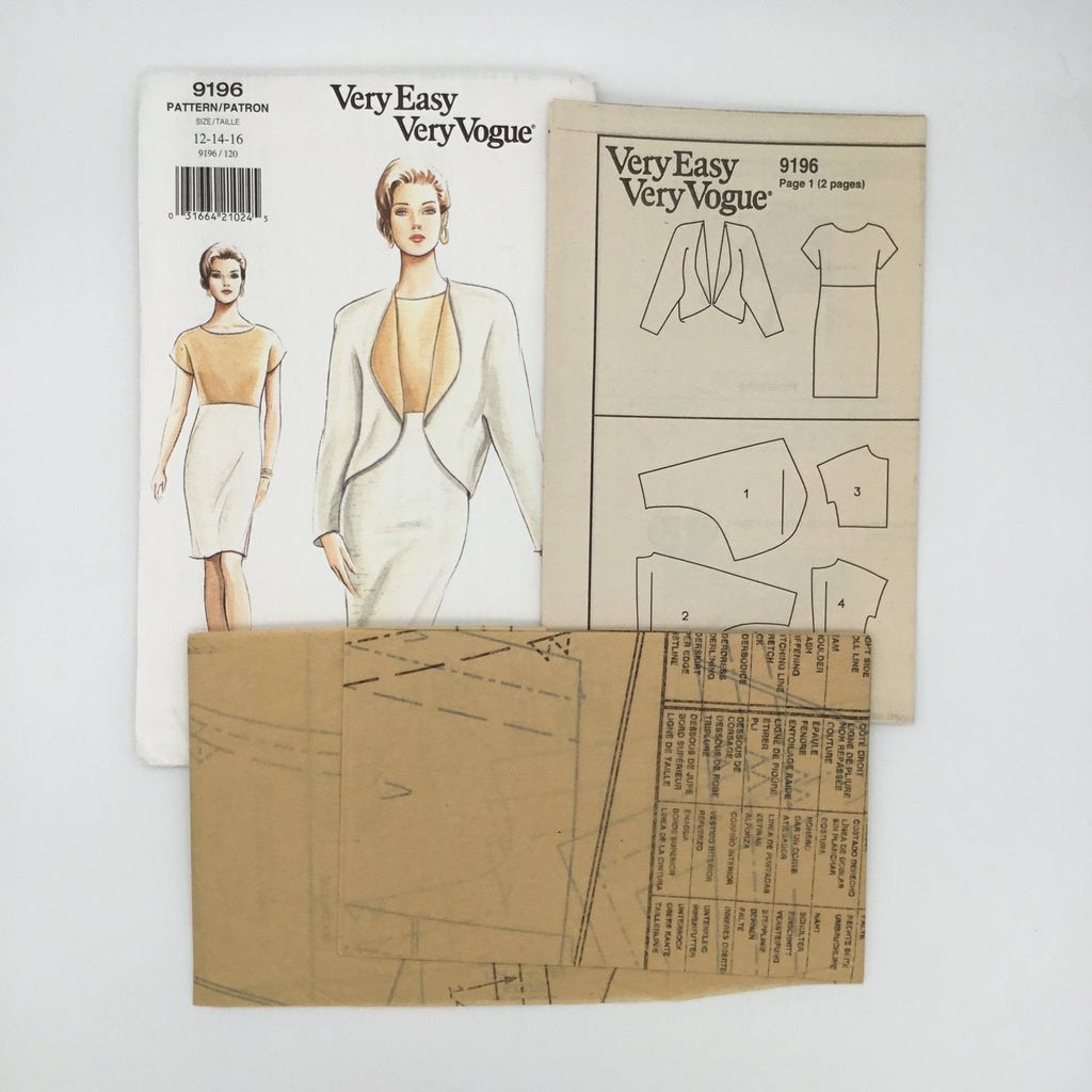 Vogue 9196 (1995) Jacket and Dress - Vintage Uncut Sewing Pattern
