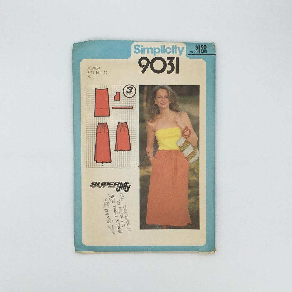 Simplicity 9031 (1979) Skirt with Length Variations - Vintage Uncut Sewing Pattern