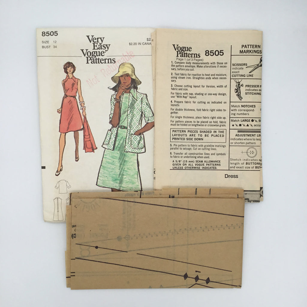 Vogue 8505 Dress and Jacket - Vintage Uncut Sewing Pattern