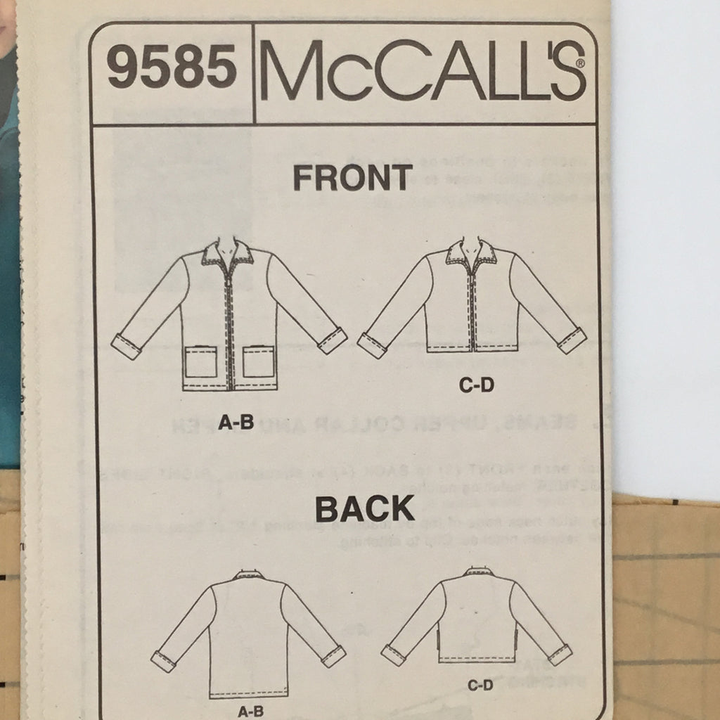 McCall's 405/9585 (1998) Jacket with Length Variations - Vintage Uncut Sewing Pattern
