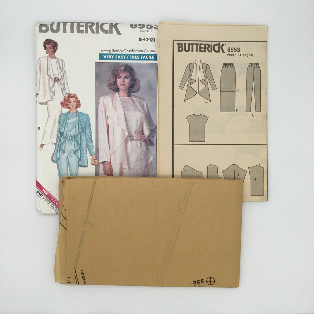 Butterick 6953 (1988) Jacket, Top, Skirt, and Pants - Vintage Uncut Sewing Pattern