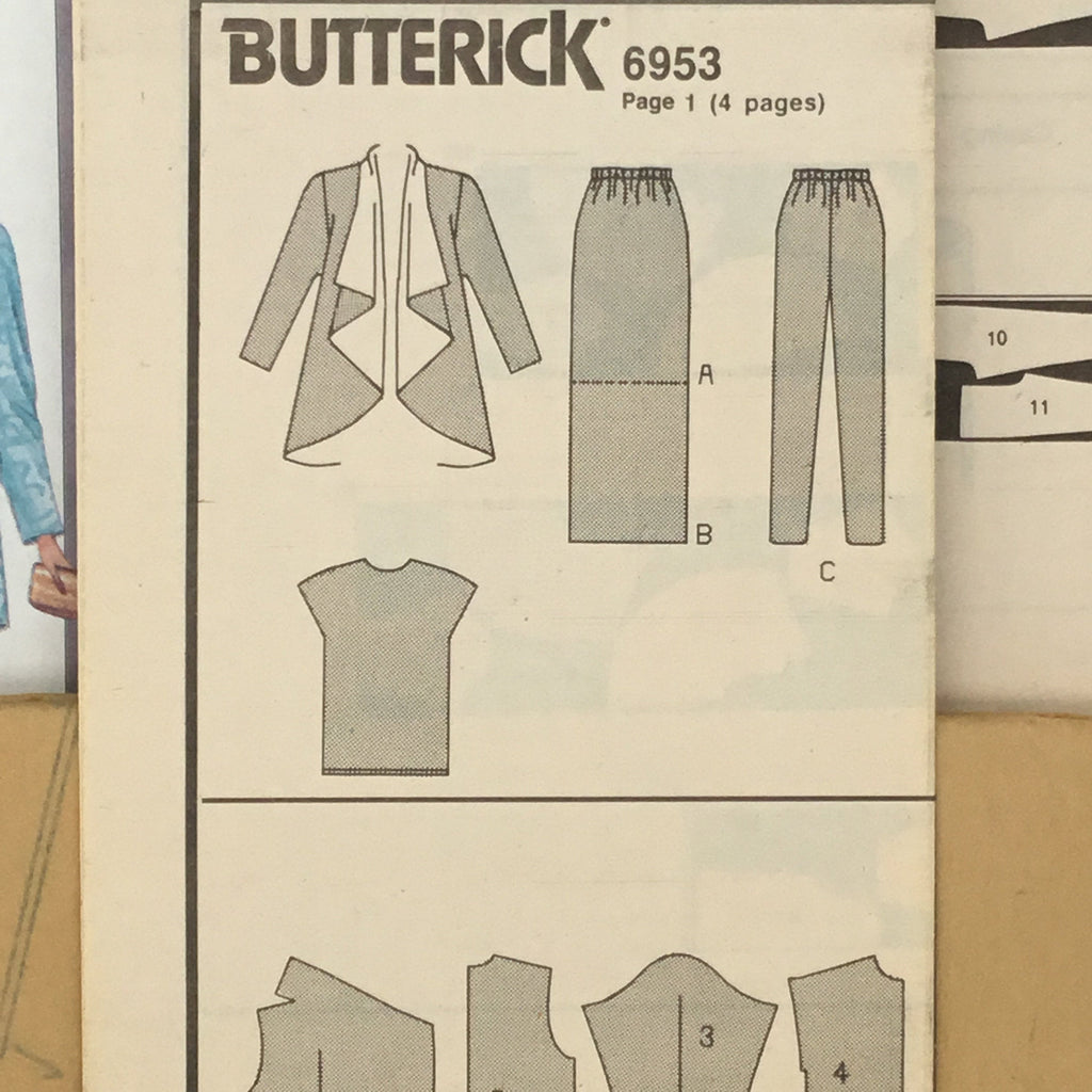 Butterick 6953 (1988) Jacket, Top, Skirt, and Pants - Vintage Uncut Sewing Pattern