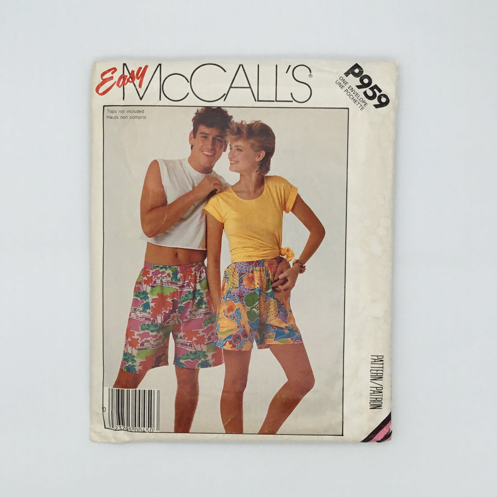 McCall's 959 (1986) Shorts with Length Variations - Vintage Uncut Sewing Pattern