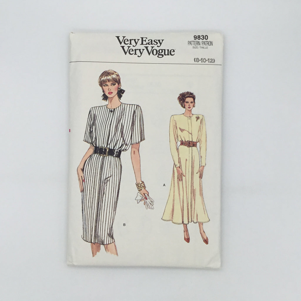 Vogue 9830 (1987) Dress with Sleeve and Style Variations - Vintage Uncut Sewing Pattern