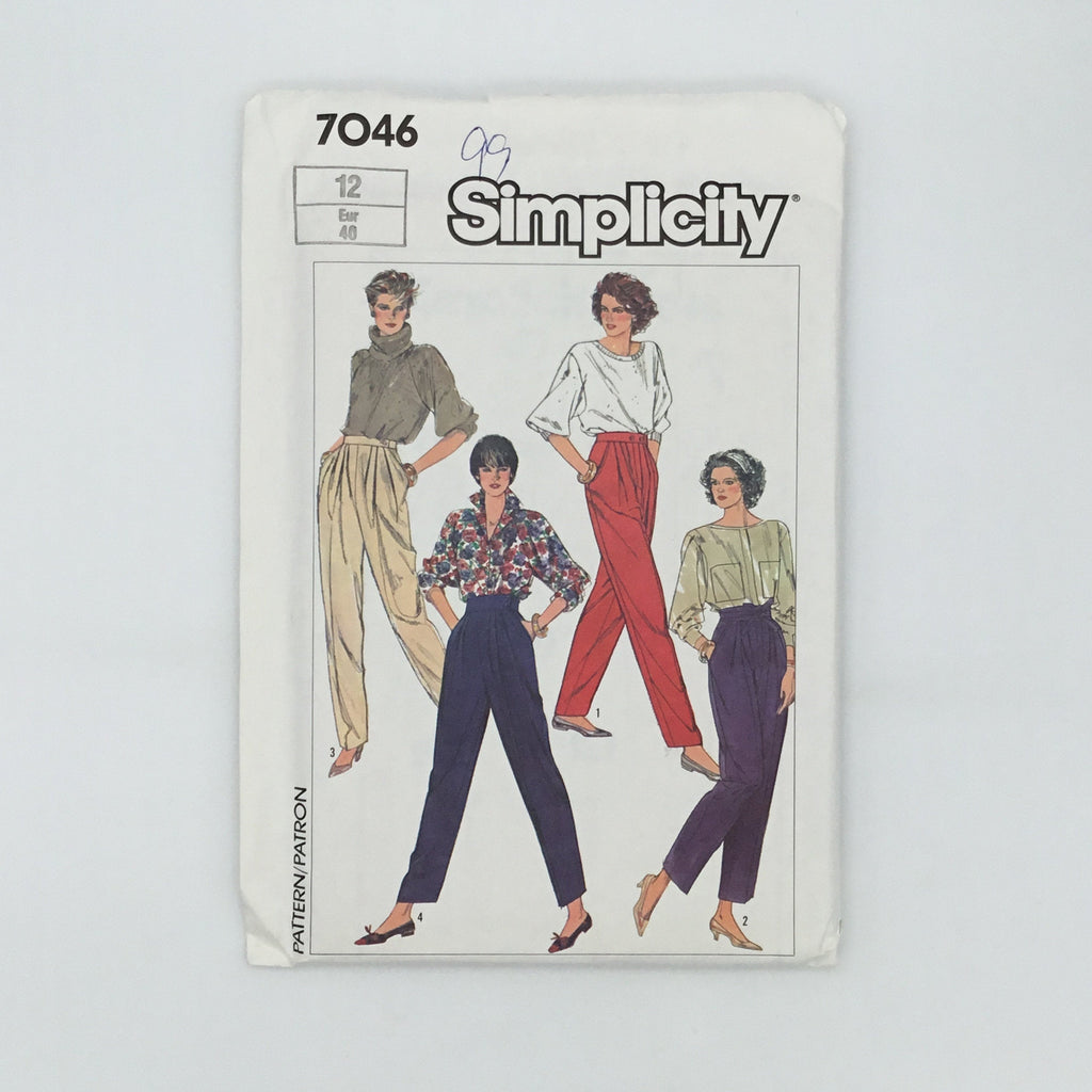 Simplicity 7046 (1985) Pants with Length Variations - Vintage Uncut Sewing Pattern