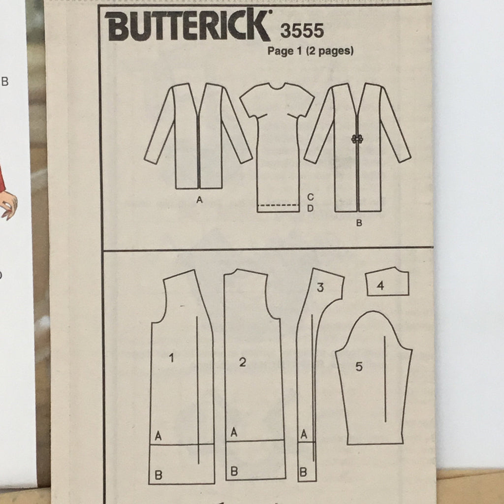 Butterick 3555 (1994) Dress and Jacket with Length Variations - Vintage Uncut Sewing Pattern
