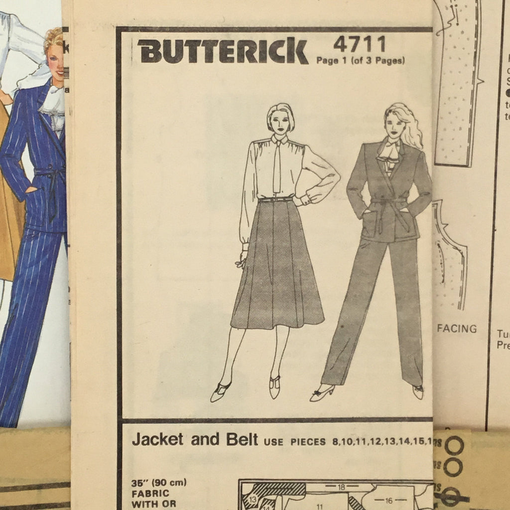 Butterick 4711 Jacket, Skirt, and Pants - Vintage Uncut Sewing Pattern