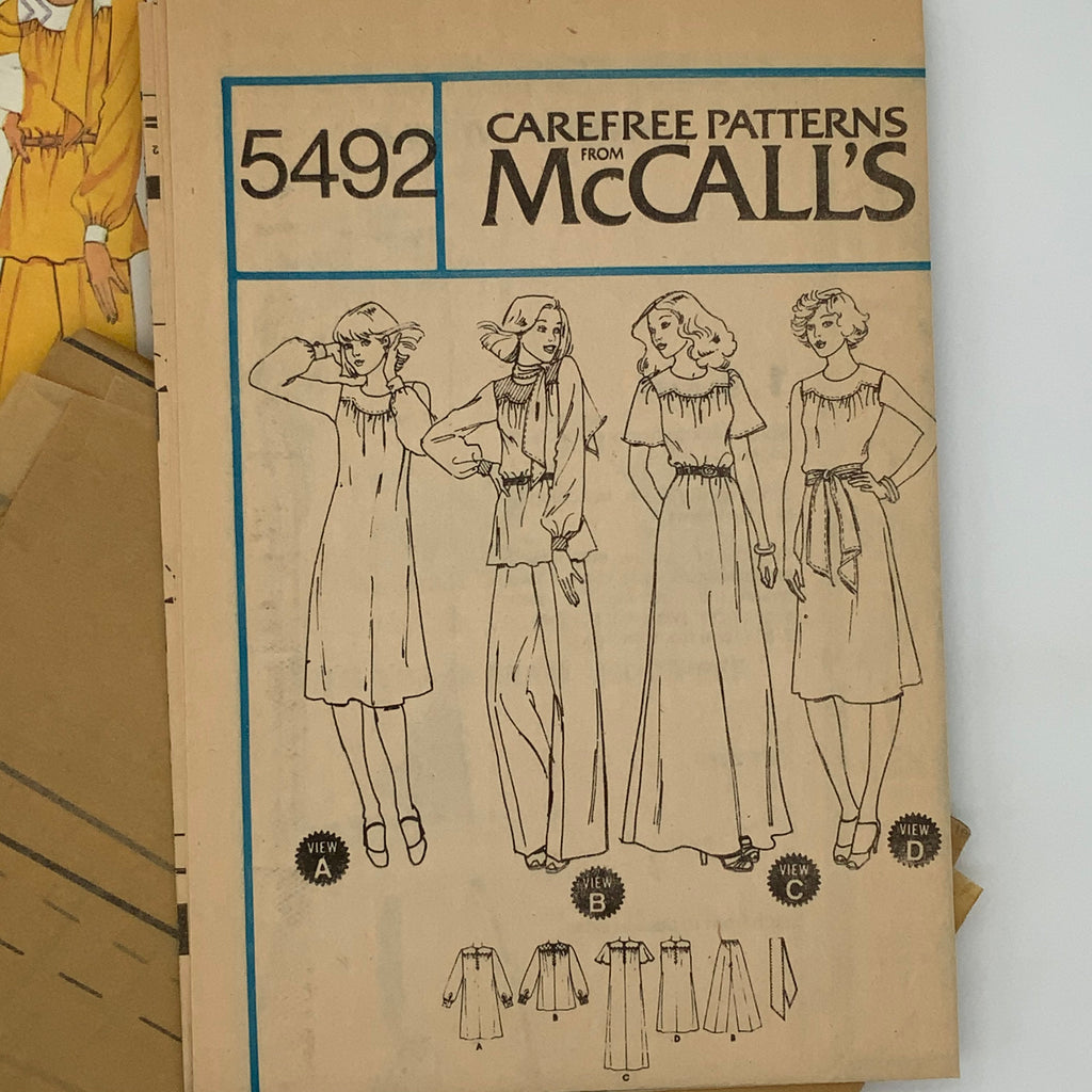 McCall's 5492 (1977) Dress, Tunic, and Pants - Vintage Uncut Sewing Pattern