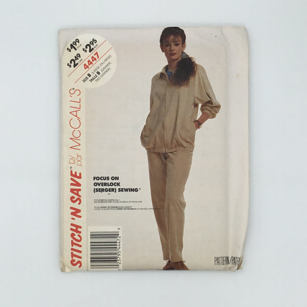 McCall's 4447 (1988) Jacket and Pants - Vintage Uncut Sewing Pattern