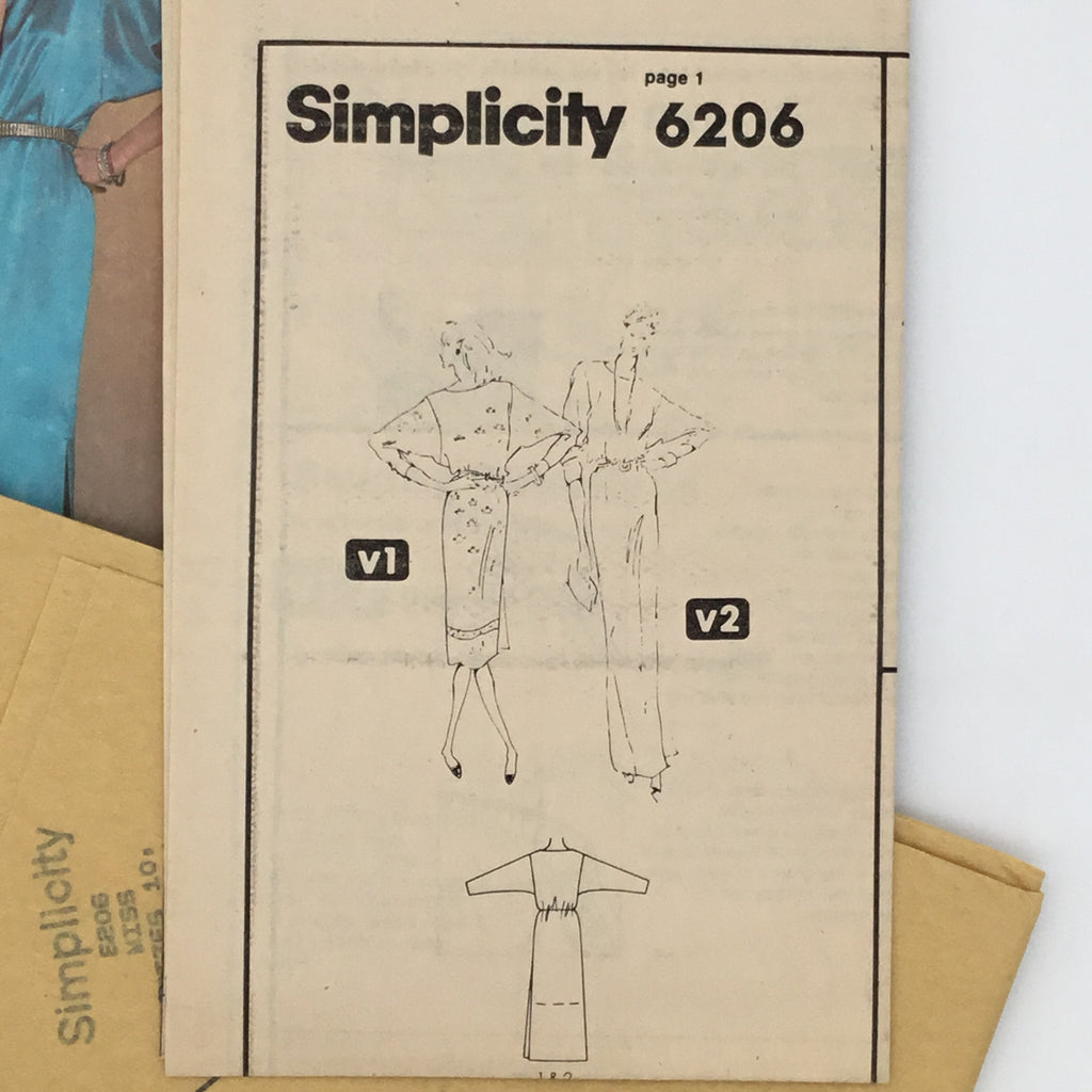 Simplicity 6206 (1984) Dress with Length Variations - Vintage Uncut Sewing Pattern