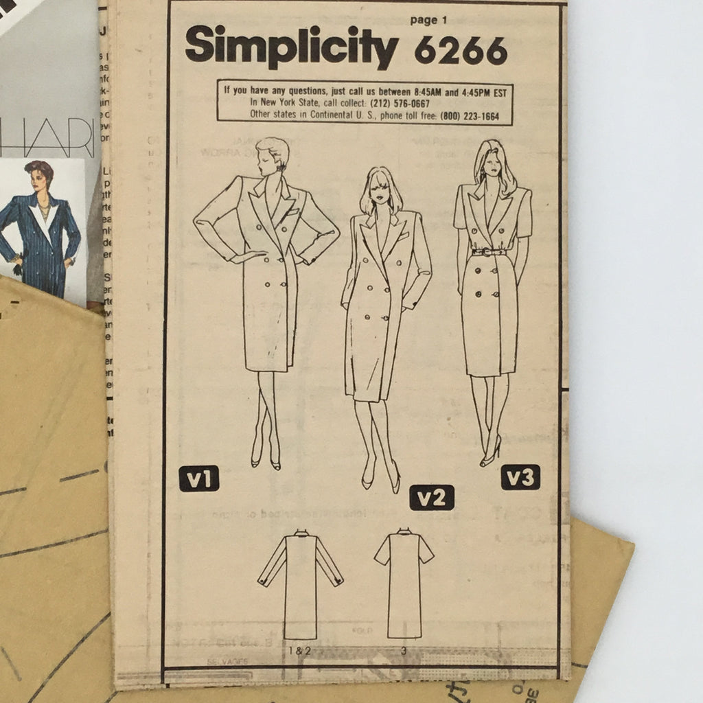Simplicity 6266 (1983) Dress with Sleeve and Style Variations - Vintage Uncut Sewing Pattern