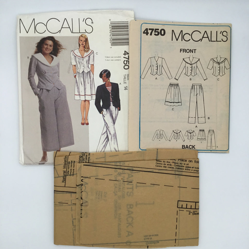 McCall's 4750 (1990) Jacket, Skirt, and Pants - Vintage Uncut Sewing Pattern