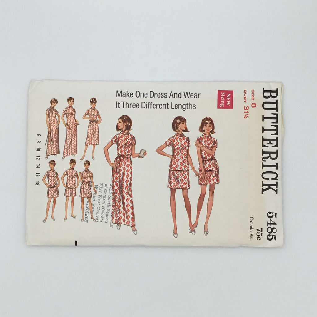 Butterick 5485 Dress - Vintage Uncut Sewing Pattern