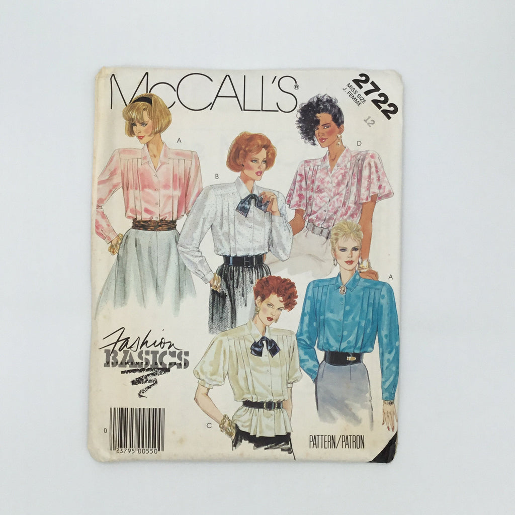 McCall's 2722 (1986) Blouse and Tie - Vintage Uncut Sewing Pattern