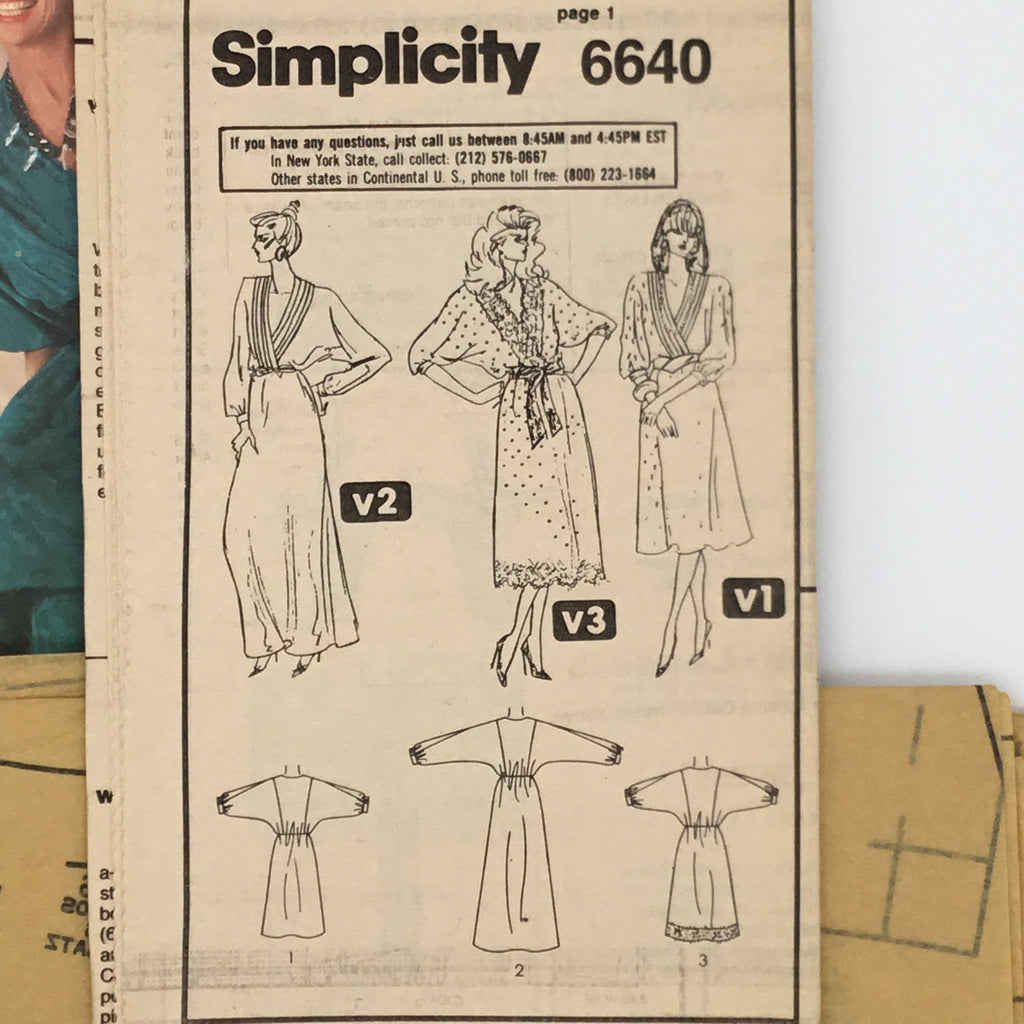 Simplicity 6640 (1984) Dress with Sleeve and Length Variations - Vintage Uncut Sewing Pattern