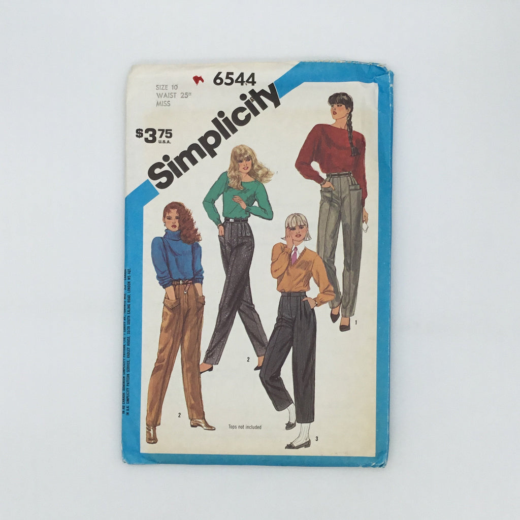 Simplicity 6544 (1984) Pants with Length Variations - Vintage Uncut Sewing Pattern