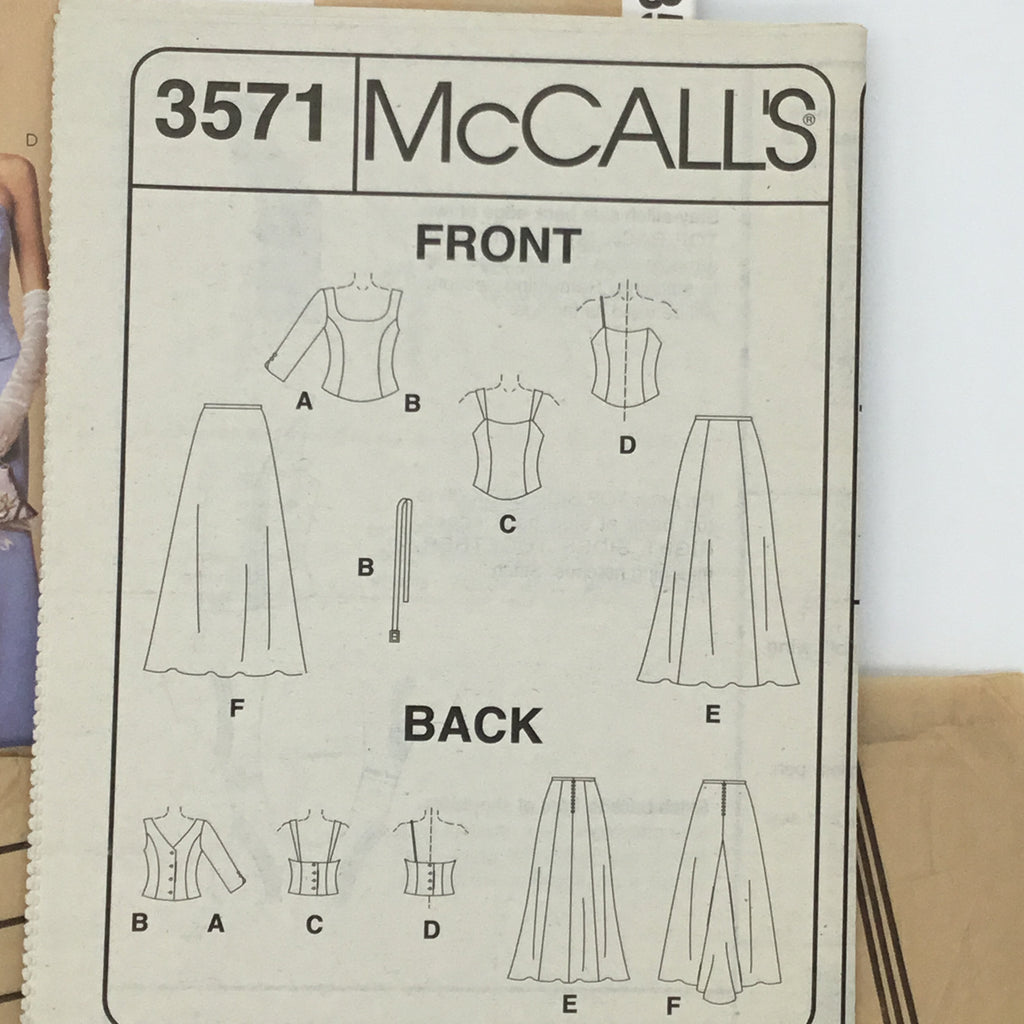 McCall's 3571 (2002) Special Occasion Tops and Skirts - Uncut Sewing Pattern