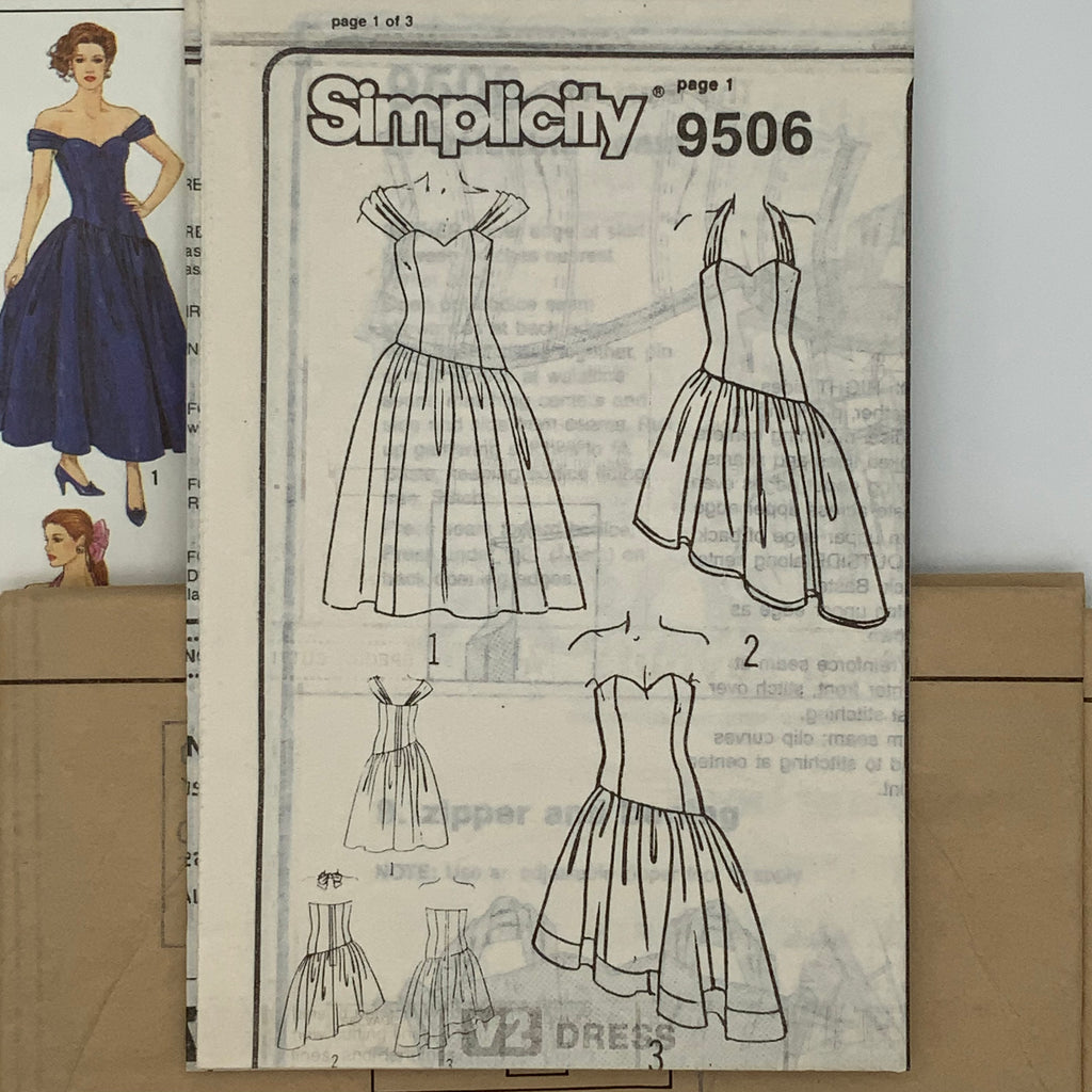 Simplicity 9506 (1989) Dress with Style and Length Variations - Vintage Uncut Sewing Pattern