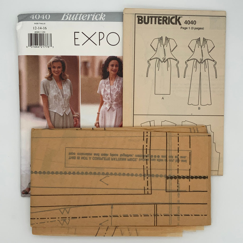 Butterick 4040 (1995) Dress and Jumpsuit - Vintage Uncut Sewing Pattern