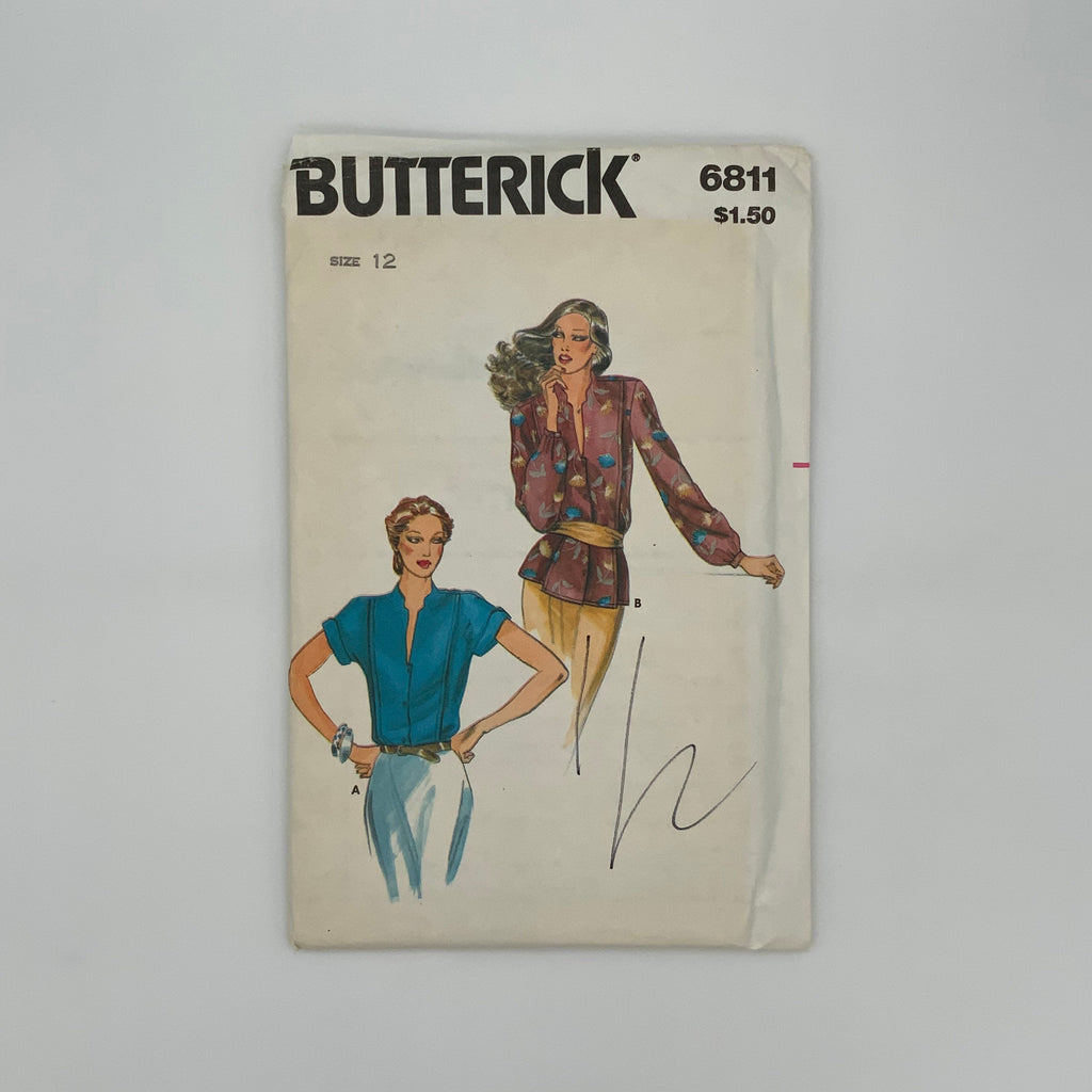 Butterick 6811 Blouse with Sleeve Variations - Vintage Uncut Sewing Pattern