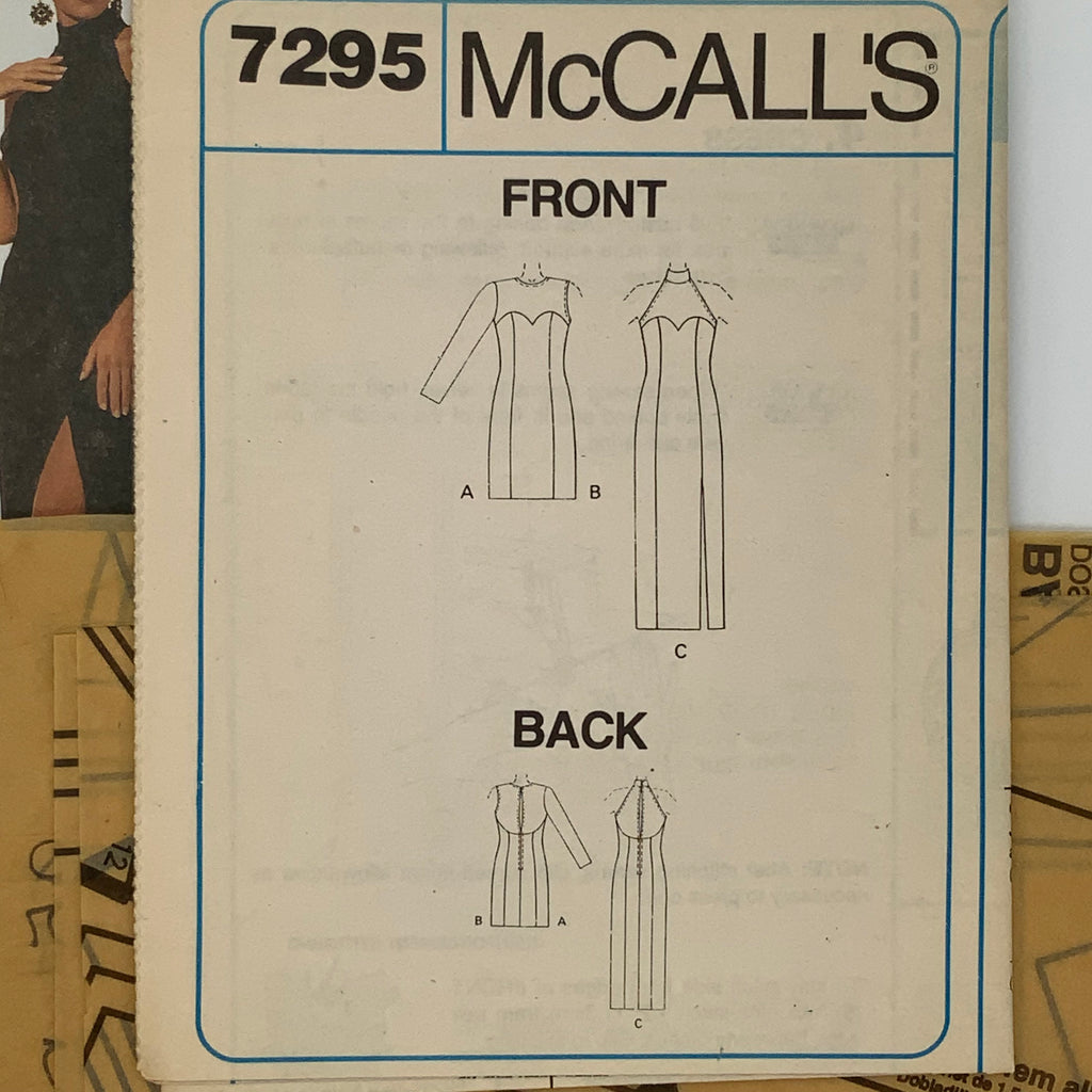 McCall's 7295 (1994) Dress with Neckline and Length Variations - Vintage Uncut Sewing Pattern