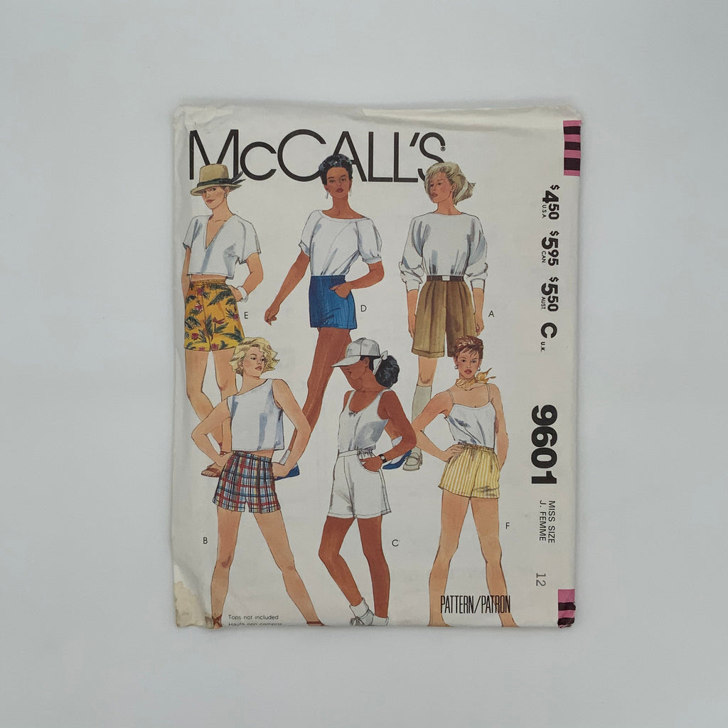 McCall's 9601 (1985) Shorts with Style and Length Variations - Vintage Uncut Sewing Pattern